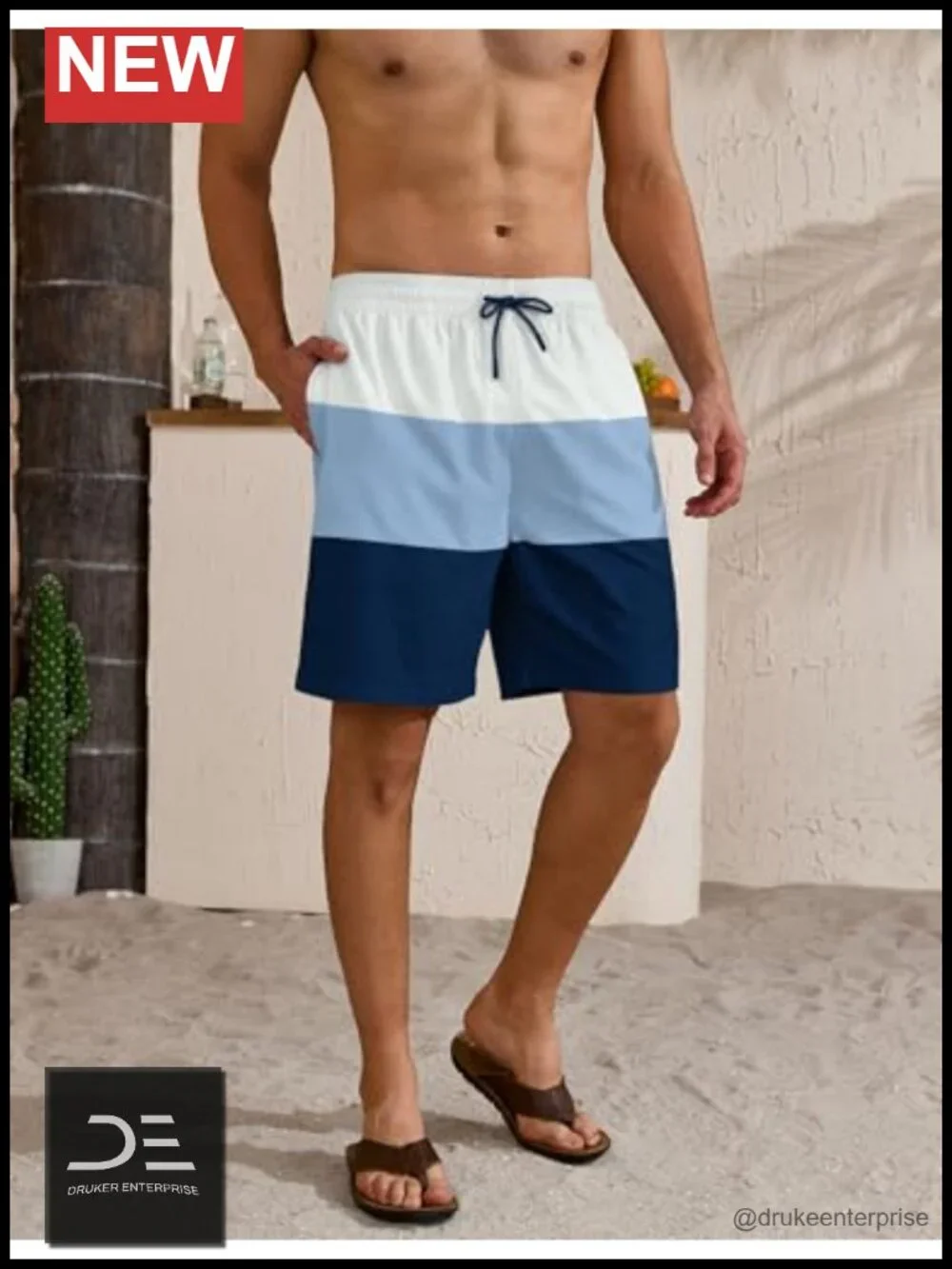Men's Swim Trunks Board Shorts Mesh Lining 8 Inch Inseam Quick Dry